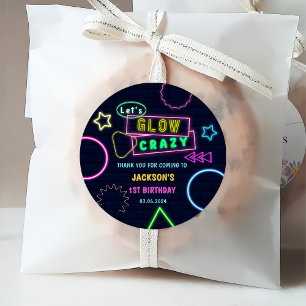 Étiquettes Cadeau Lumières de Neon lumineux Merci fête d'anniversair