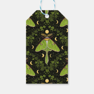 Étiquettes-cadeau Luna moth, phases de lune et damas de lierre 2