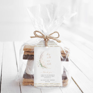 Étiquettes-cadeau Lune Boho Hippie Baby shower Merci