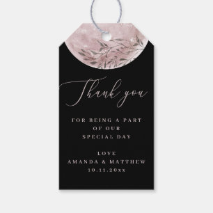 Étiquettes-cadeau Lune mystique. Élégant mariage noir merci