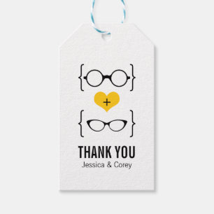 Étiquettes-cadeau Lunettes cadeaux Geeky Jaune Tags