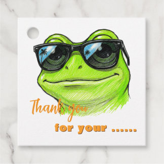Étiquettes Cadeau Lunettes de soleil Cool Frog