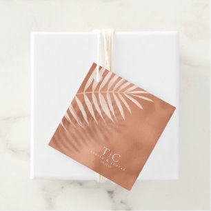 Étiquettes Cadeau Lush Palm Leaf Mariage Terra Cotta ID956