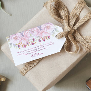 Étiquettes-cadeau Luxe Adulte Anniversaire Floral Pink Gold Parties
