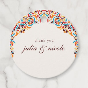 Étiquettes Cadeau Luxe Fantaisiste Mariage Bordure Fleurie Style Ivo