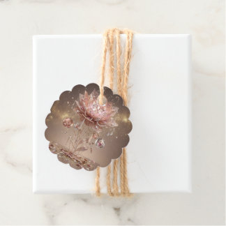 Étiquettes Cadeau Luxury Neon Floral Scalloped Tags