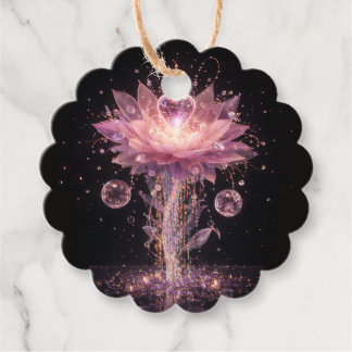 Étiquettes Cadeau Luxury Neon Heart Scalloped Gift Tags