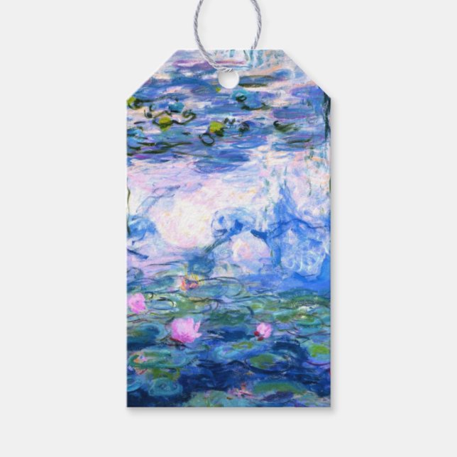 Étiquettes-cadeau Lys d'eau rose Monet (Devant)