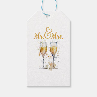 Étiquettes-cadeau M. et Mme Champagne Célébration
