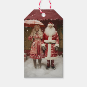 Étiquettes-cadeau M. et Mme Santa Claus