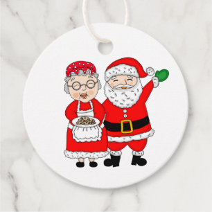 Étiquettes Cadeau M. et Mme Santa Claus à et à partir du cadeau Tags