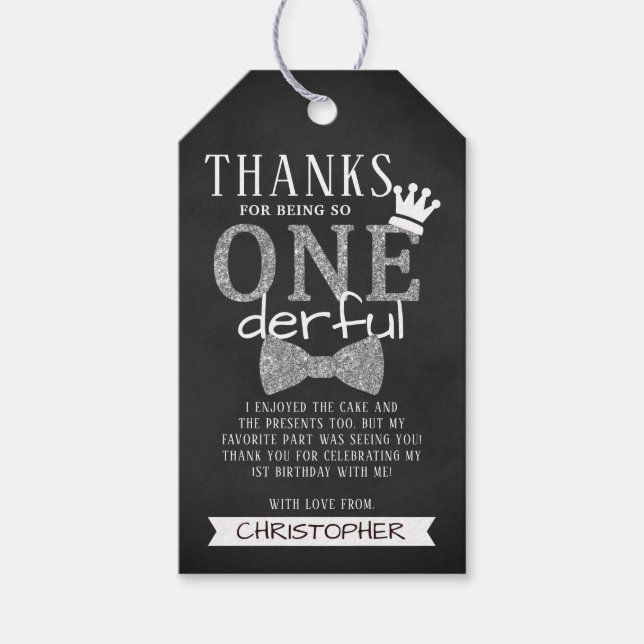 Étiquettes-cadeau M. ONEderful 1st Birthday Party Merci (Devant)