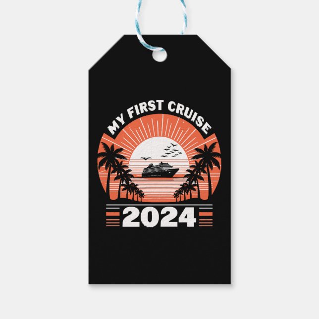 Étiquettes-cadeau Ma première croisière 2024 (Devant)