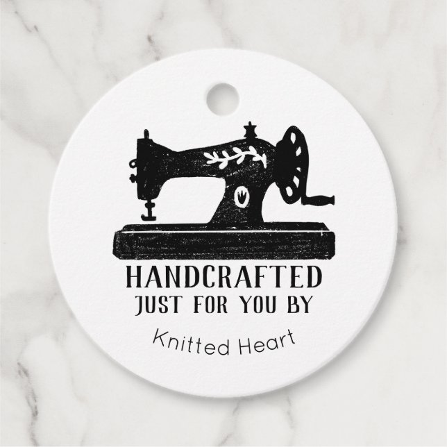 Étiquettes Cadeau Machine à coudre artisanale (Devant)
