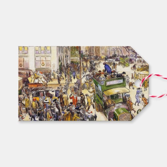 Étiquettes-cadeau Magasins de Noël sur la Cinquième Avenue (New York (Devant (Horizontal))