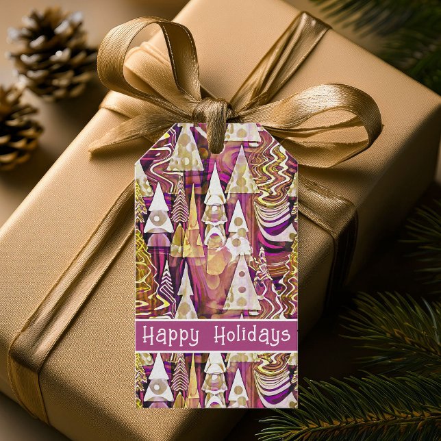Étiquettes-cadeau Magenta Gold Noël Joyeux Motif#25 ID1009 (Créateur téléchargé)