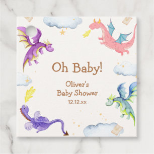 Étiquettes Cadeau Magic Fairytale Baby shower Dragon Magique