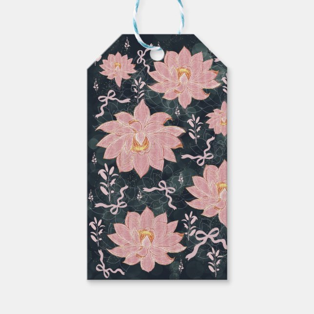 Étiquettes-cadeau Magic florals with glitter design  (Devant)