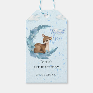 Étiquettes-cadeau Magical Blue Little Bambi nuages poussière Anniver