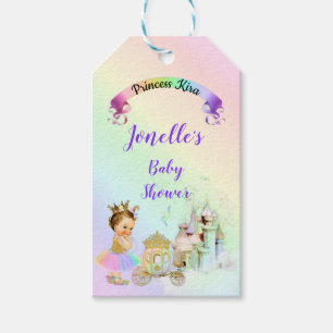 Étiquettes-cadeau Magical Rainbow Princess Castle Carriage
