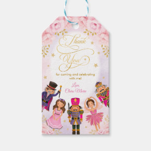 Étiquettes-cadeau Magique Nutcracker Anniversaire Blush Gold Floral