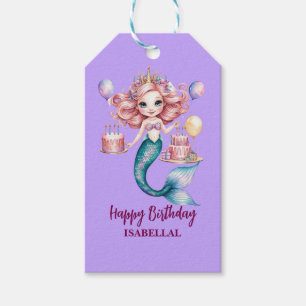 Étiquettes-cadeau Magique sirène arc-en-ciel fête de fille anniversa