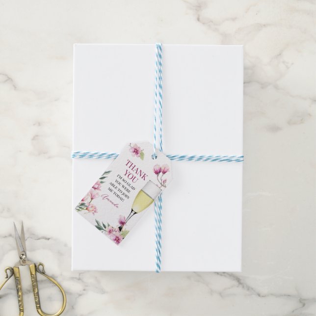 Étiquettes-cadeau Magnolia Brunch et Bubbly Merci (Avec de laficelle)