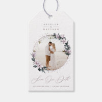 Magnolia Floral & Mauve Circle Photo Enregistrer L