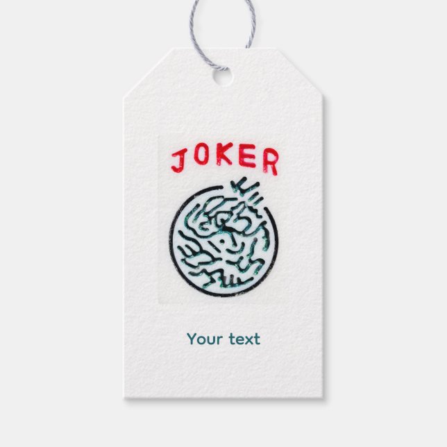 Étiquettes-cadeau MahJong, symbole mosaïque Joker (Devant)