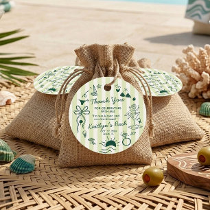 Étiquettes Cadeau Maillots de bain et martinis Plage Enterrement de
