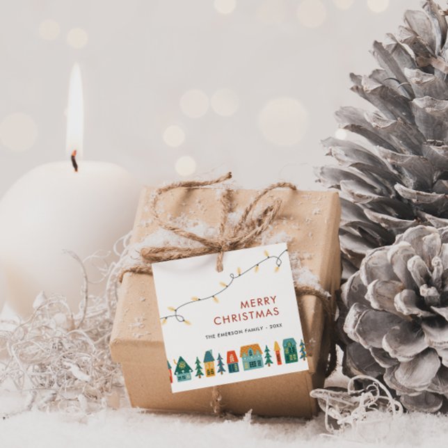 Étiquettes Cadeau Maisons de Noël (Holiday Houses Gift Tags)