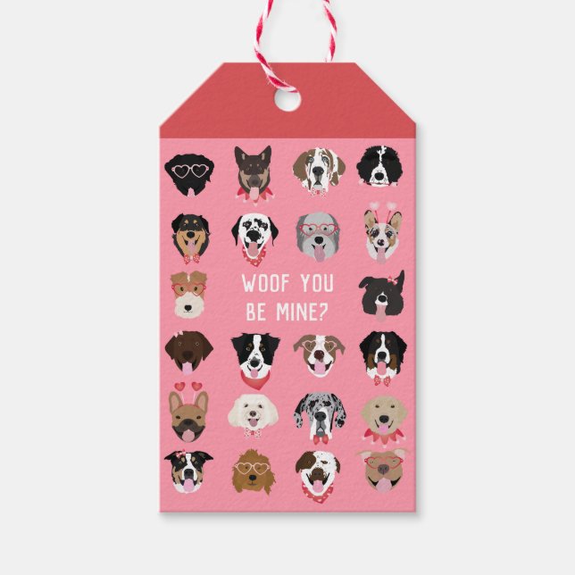 Étiquettes-cadeau Malheur à vous être mon chien Motif visage (Devant)
