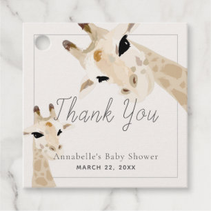 Étiquettes Cadeau Maman & Baby Giraffe Baby shower Merci