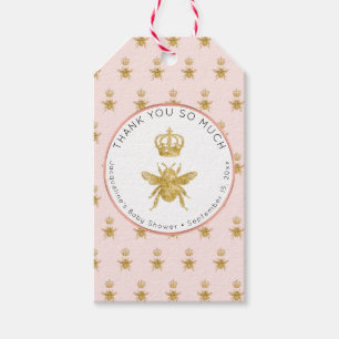 Étiquettes-cadeau Maman to Bee Gold Sparkle Baby shower de la Couron