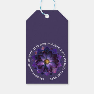 Étiquettes-cadeau Mandala de la fleur de lotus mystique Nouvel Âge