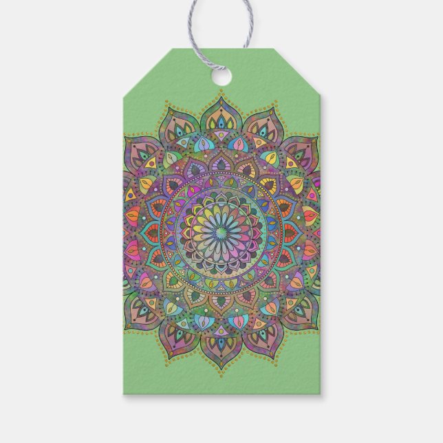 Étiquettes-cadeau Mandala Inde Style 1 (Devant)