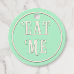 Étiquettes Cadeau "Mange moi" Wonderland Tea Party Green Personnalis