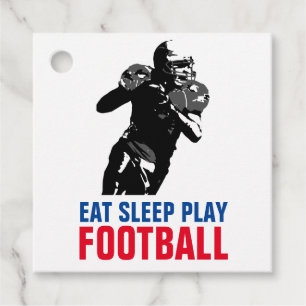 Étiquettes Cadeau Manger Dormir Jouer Football Noir & Blanc Pop Art