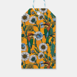 Étiquettes-cadeau Mangeurs d'abeilles, papillons bleus et marguerite