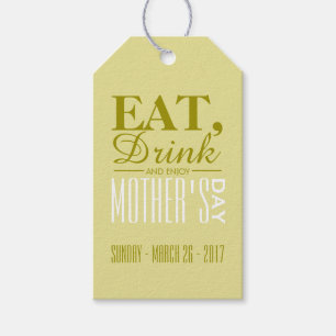 Étiquettes-cadeau Mangez, buvez et profitez de la fête des mères