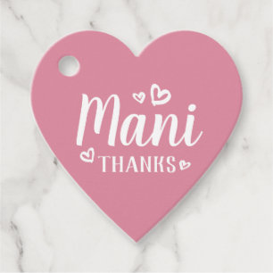Étiquettes Cadeau Mani Merci Rose Pink Hearts Love Baby shower
