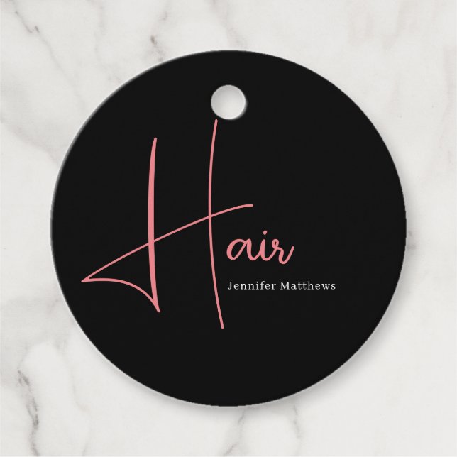 Étiquettes Cadeau Manicuriste moderne glam rose néon (Devant)