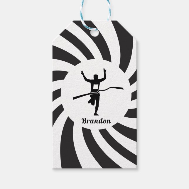 Étiquettes-cadeau Marathon Runner Track Cross Country Runner Nom (Devant)
