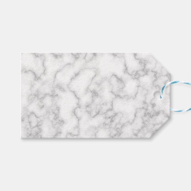 Étiquettes-cadeau Marbre blanc gris marbré Pierre Motif Arrière - pl (Devant (Horizontal))