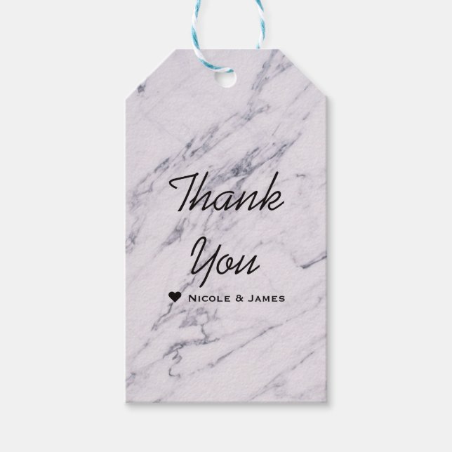 Étiquettes-cadeau Marbre moderne tendance Elégant mariage Faveur (Devant)