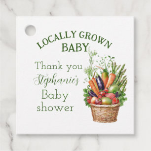 Étiquettes Cadeau Marché des Baby showers cultivés localement