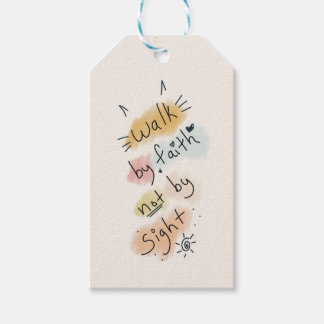 Étiquettes-cadeau Marche par la foi Christian Hand Drawn