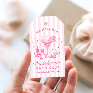 Étiquettes-cadeau Margaritas modernes rétro et Bach strié de mariage
