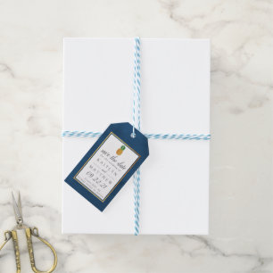 Étiquettes-cadeau Mariage À L'Ananas Tropical Enregistrer La Date Ba