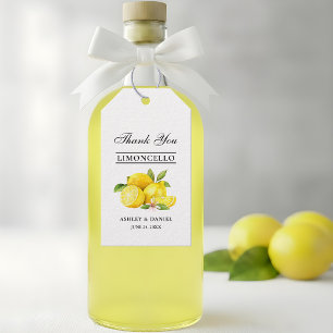 Étiquettes-cadeau Mariage à l'aquarelle aux citrons Limoncello
